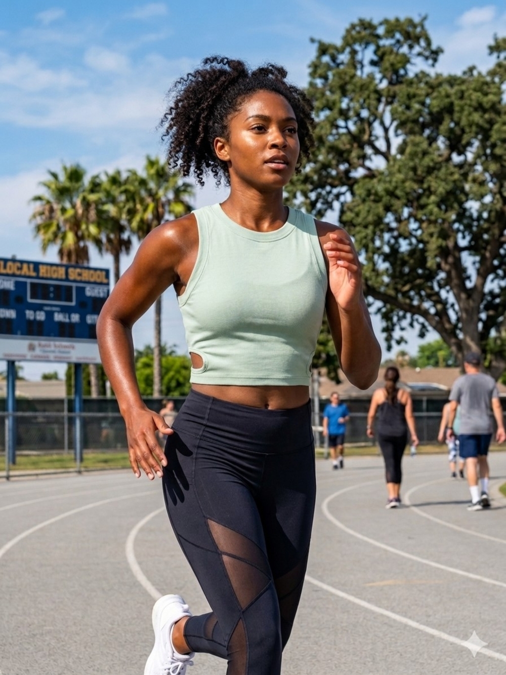 NWT )RVCA Sage Green Cropped Athletic Tank Top